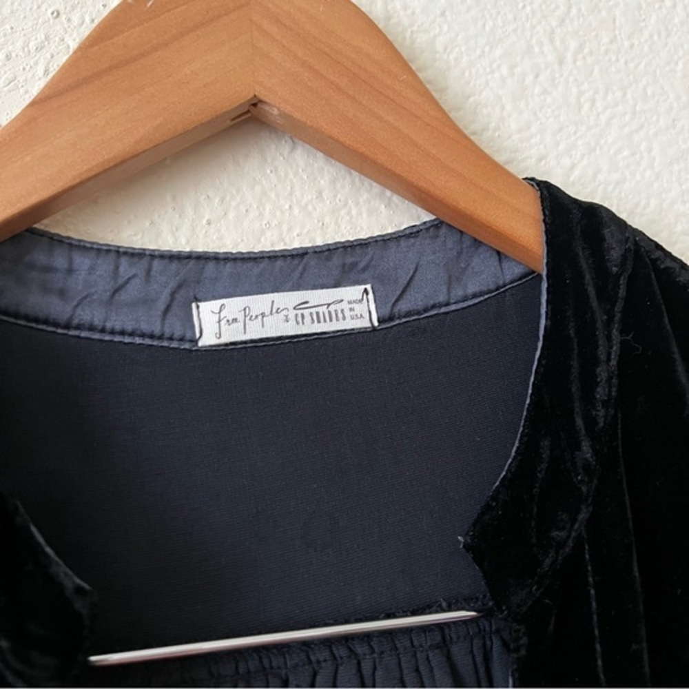 RARE Free People x CP Shades Black Silk Blend Velvet She's Got It Tunic Dress - Picture 8 of 13